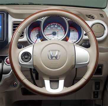 HONDA ホンダ 純正 N-BOX SLASH エヌボックススラッシュ ステアリングホイール 本革×木目調コンビ（ベージュ） ステアリングガーニッシュ装備無し車用 2014.12～次モデル