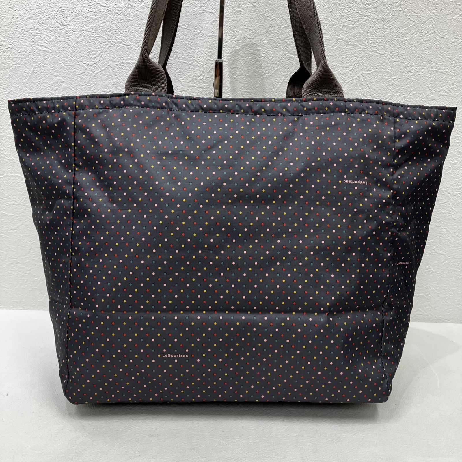 4355 LeSportsac レスポートサック トートバッグ 肩がけ グレー ドット 