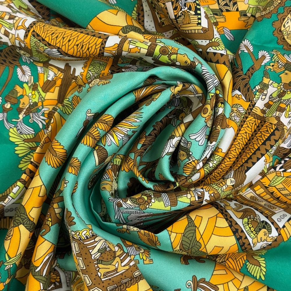 5%OFF フォロワークーポン HERMES エルメス ヘルメス カレ90 ASTRES et SOLEILS 天体と太陽 スカーフ バッグ ブランド 鞄 持ち手 カバー リボン ハイ プレゼント グリーン レディース おすすめ 人気