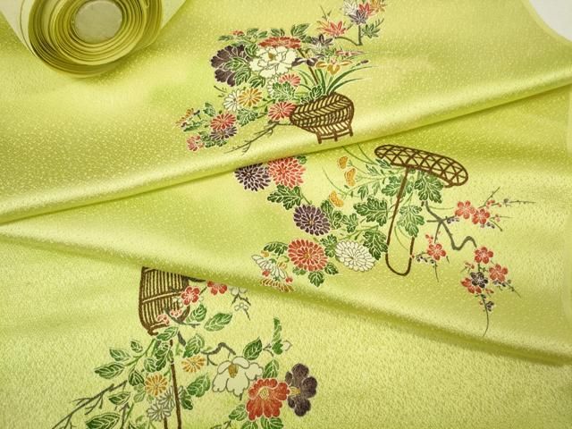 平和屋本店■小紋　反物　着尺　紬ちりめん　菊乱舞　逸品　未使用　DZAA11085kh5 平和屋本店□小紋 反物 着尺 紬ちりめん 菊乱舞 逸品 未使用 DZAA11087kh5