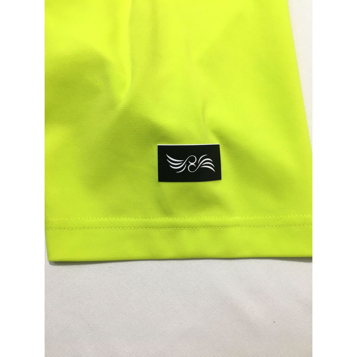 LANVIN - coco 中古 ランバンスポール LANVIN SPORT メンズ 半袖シャツ 38(M)  黄緑×グレー ライムイエロー モックネックシャツ ストレッチ 中古 メンズ ランバンスポール LANVIN SPORT 半袖シャツ 38(M