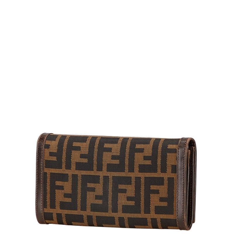 フェンディ ズッカ 30851 ブラウン ブラック キャンバス レザー レディース FENDI 1-0231802