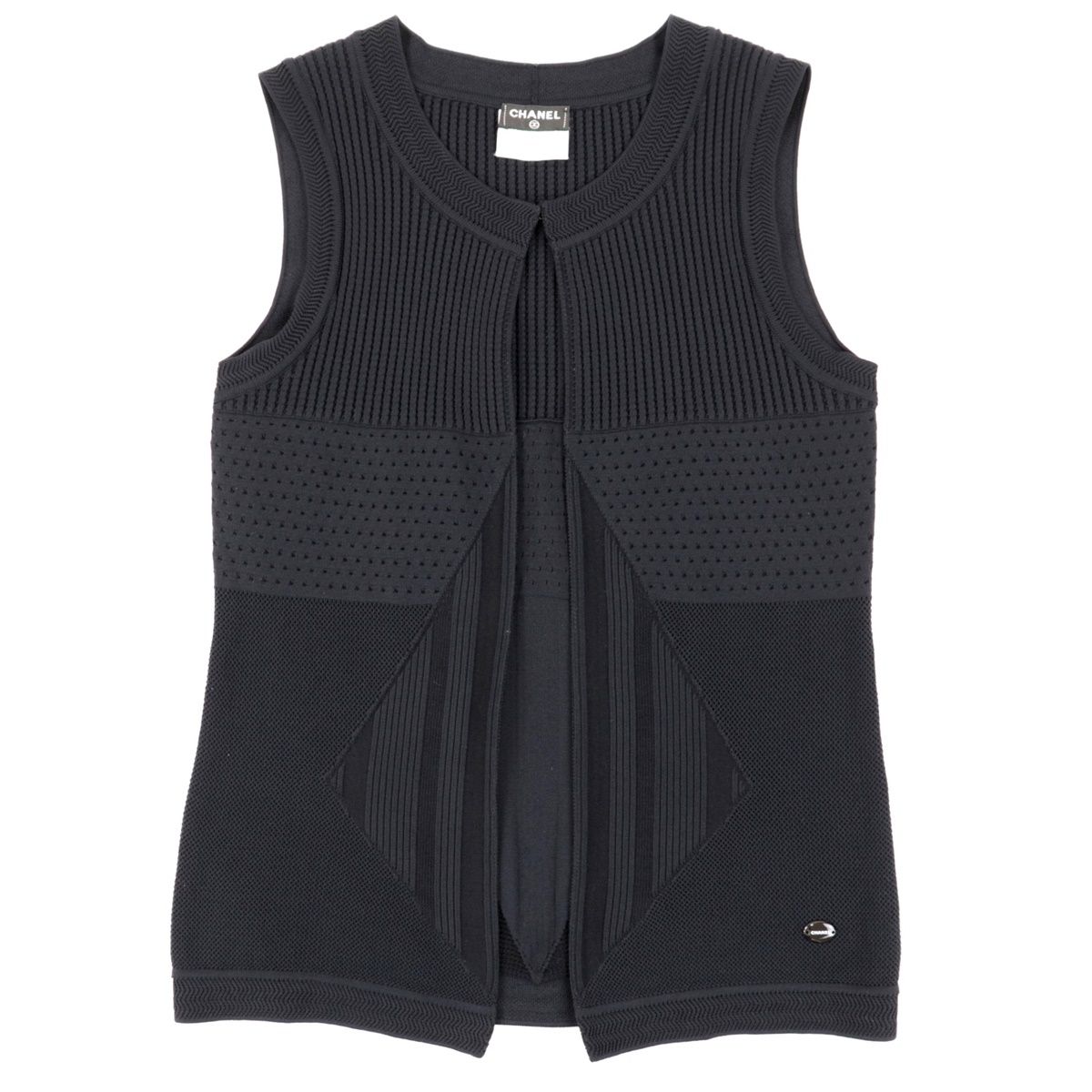 美品 シャネル P46 ニット ベスト レディース 黒 34 CHANEL - メルカリ