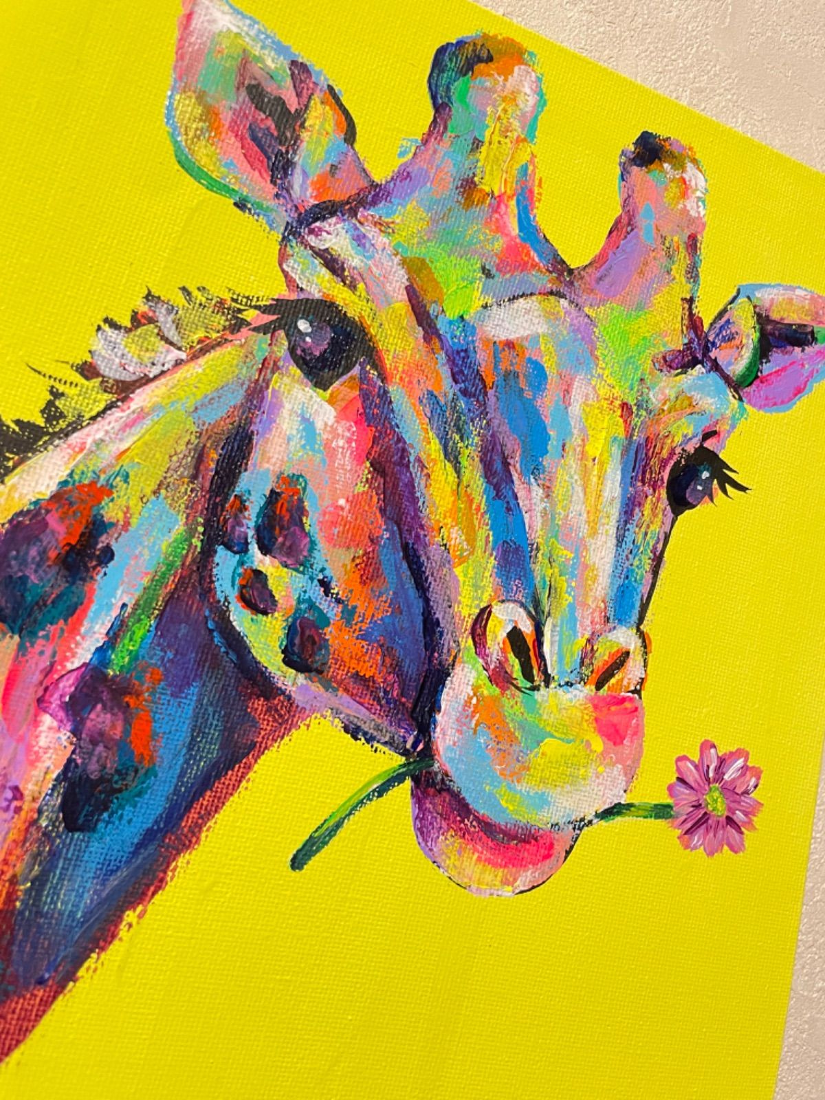 ブラシオン】 ? キリンの油絵原画 絵画 キャンバスアート 現代アート 