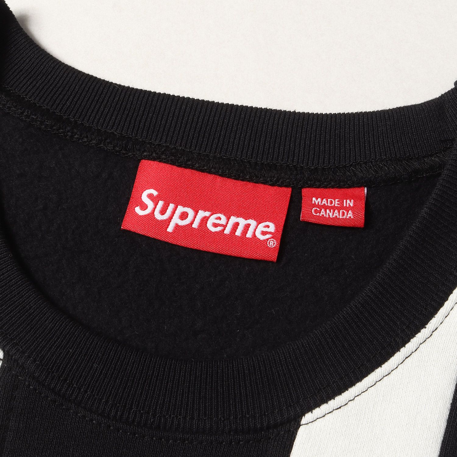 Supreme シュプリーム スウェット バーチカルロゴ パネル クルーネック 