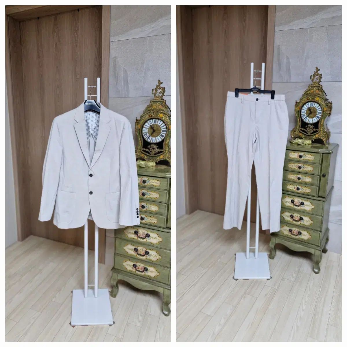 新品 HAZZYS(へジス) 24SS ベージュコットンメンズセットアップ 