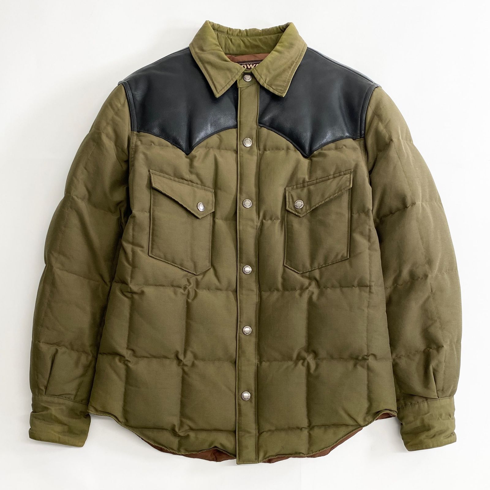 54k11 SUGAR CANE シュガーケーン ヨークレザー切替 ダウンジャケット 