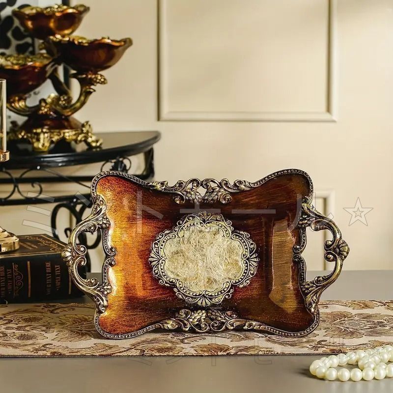 室内小物です 長方形のヴィンテージテーブルウェア トレイ フルーツトレイ ヴィンテージ プレート 飾り皿 樹脂製 ヨーロ