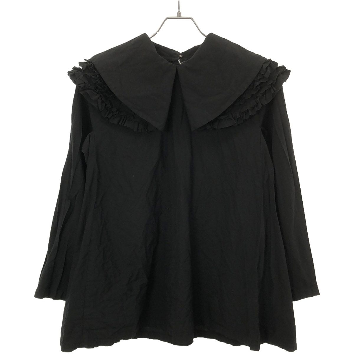 COMME des GARCONS COMME des GARCONS◆長袖ブラウス/22AW/S/ビッグフリルカラーブラウス/BLK/rj-b007 COMME des GARCONS COMME des GARCONS コムデギャルソン