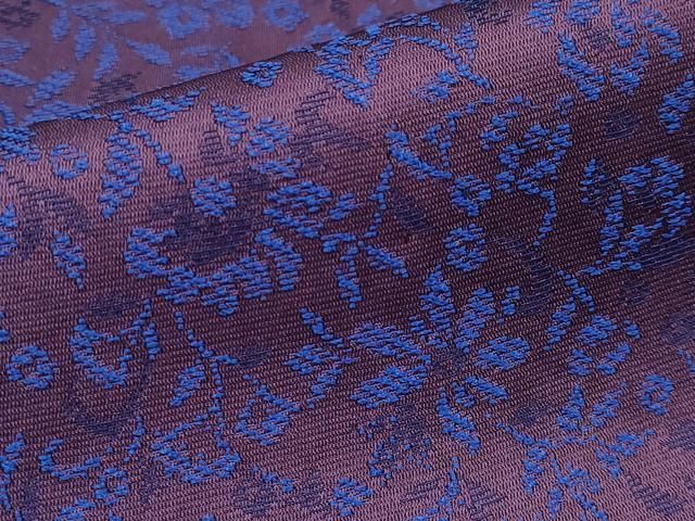 平和屋着物□極上 BANKANわものや お召 単衣 華憐 似せ紫色地 反端付き