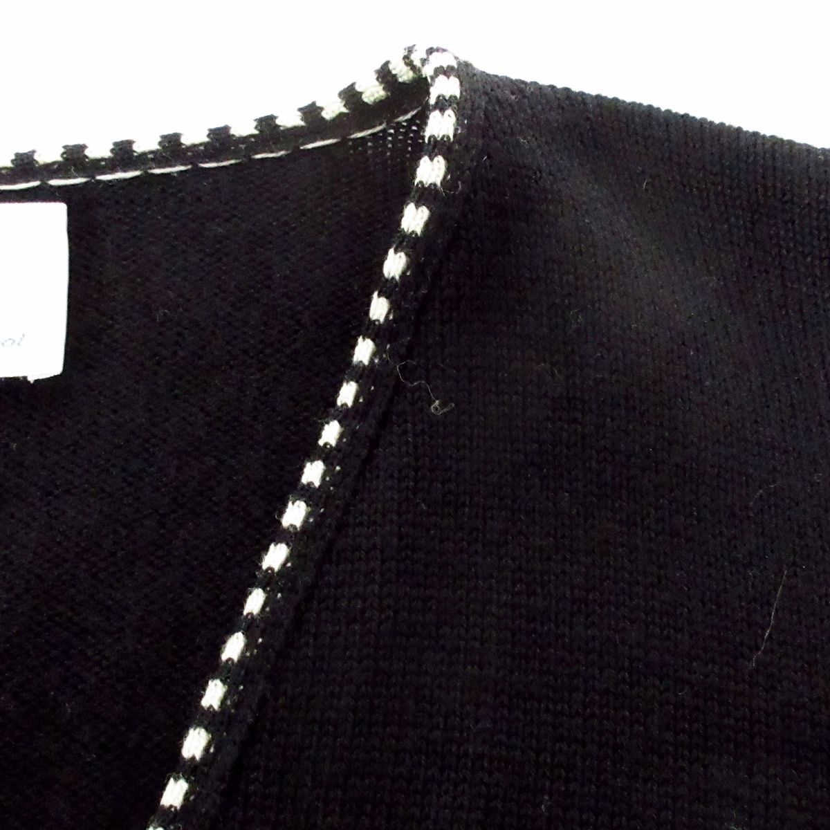  Ballantyne ンタイン カーディガン サイズ5 XS レディース - 黒×白 長袖 ロング丈 長袖 カーディガン ボレロ アンサンブル