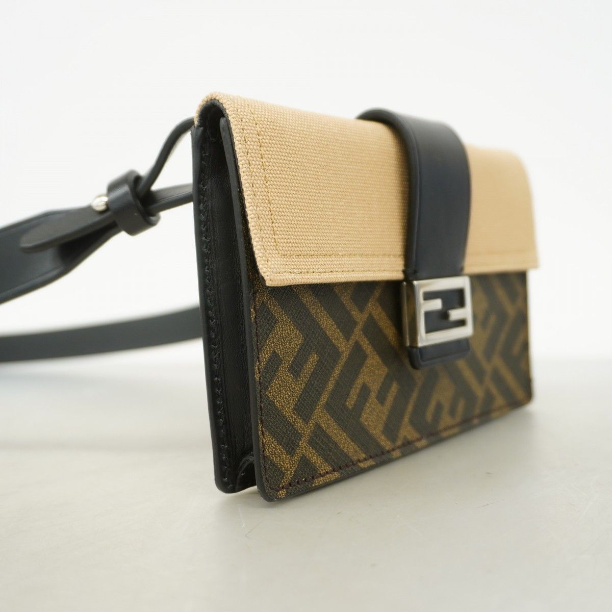 5ce6218】フェンディ ショルダーバッグ ズッカ バゲットスリム PVC  