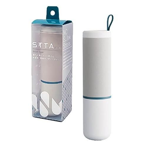アイオン STTA 超速乾 超吸水 スティック型 スポンジタオル ライトグレー コンパクト 携帯用 日本製 1本入