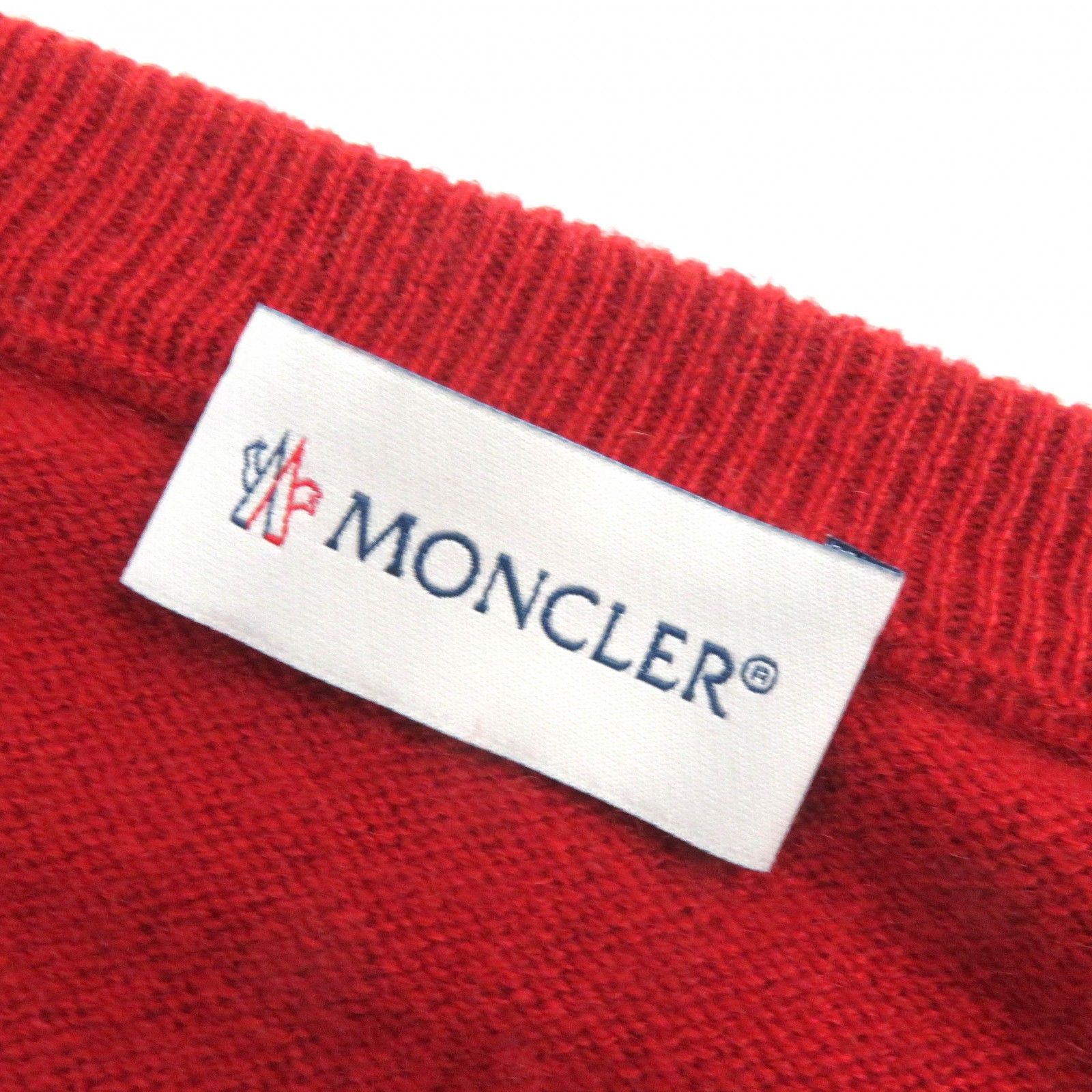 極美品△MONCLER モンクレール MAGLIONE TRICOT GIROCOLLO カシミヤ100％ ロゴボタン ロゴワッペン ロングスリーブ ニット  セーター レッド L メンズ - メルカリ