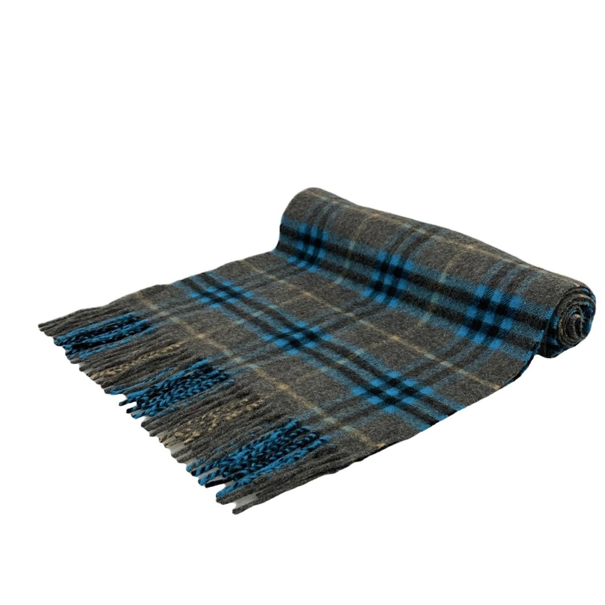 BURBERRY|Burberry バーバリー マフラー - ダークグレー×ブルー×マルチ チェック柄 カシミヤ