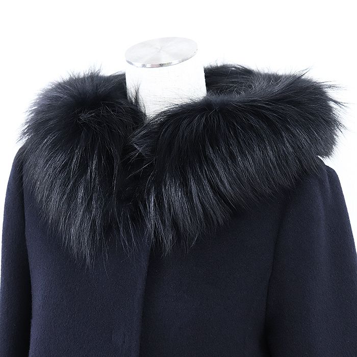 フォクシーカシミヤフォックスファーコートシャモニー38