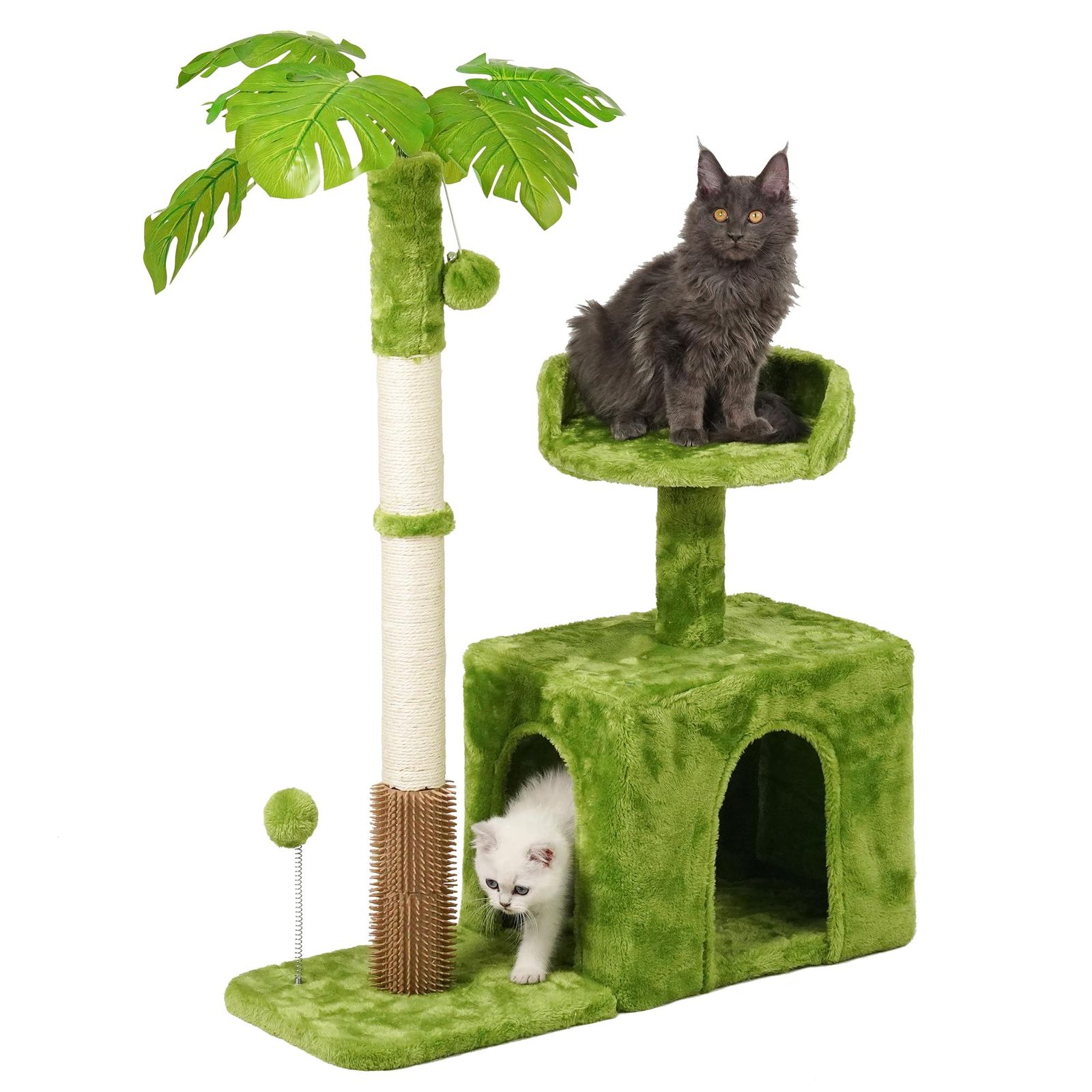 猫用品 【☆送料無料☆】Meecal キャットタワー ミニ 緑の葉の子猫
