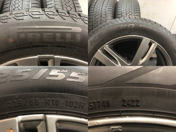 PIRELLI ICEZERO 225/55R18】スタッドレス【RAYS VERSUS レチェンテ 18
