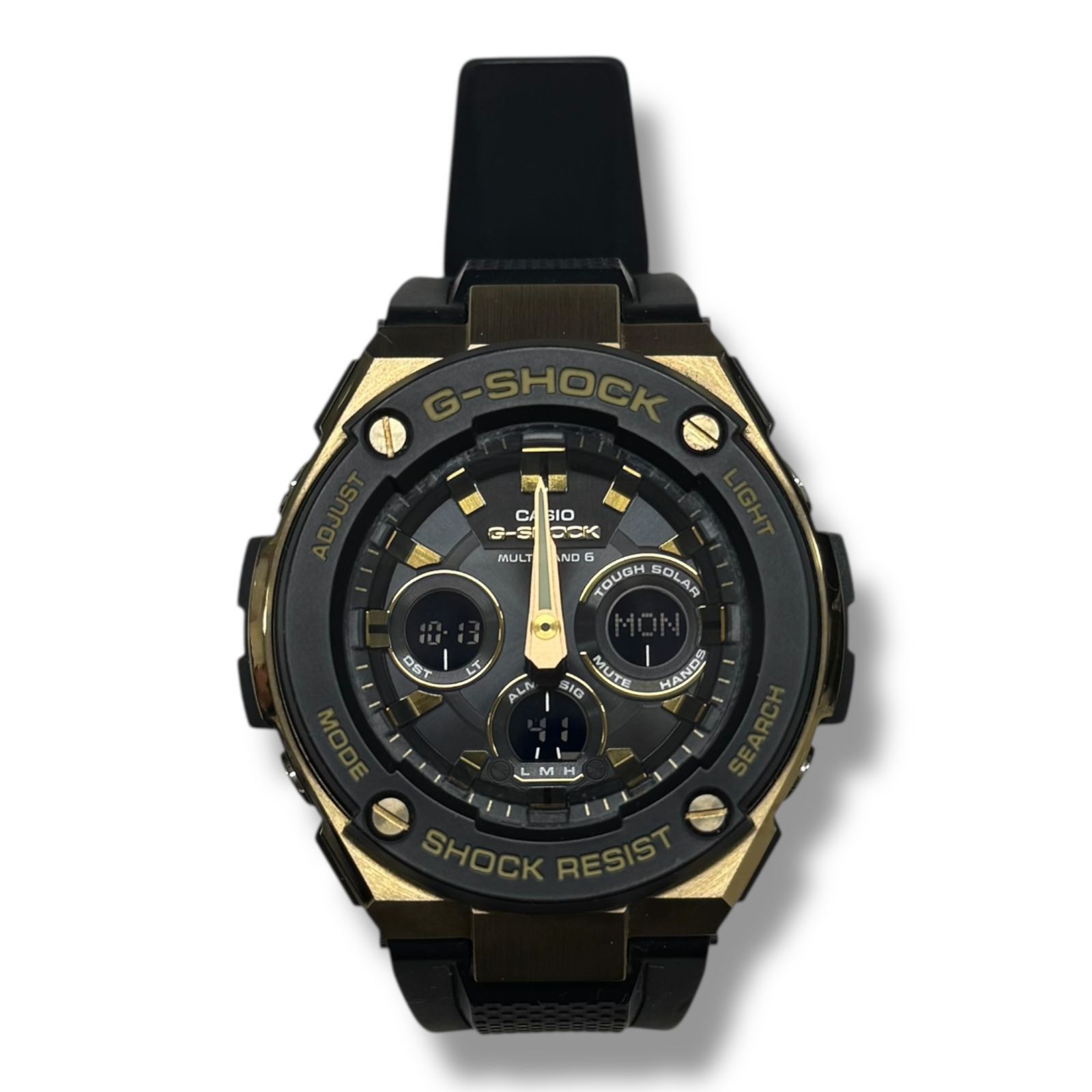 参考上代49500円 CASIO G-SHOCK 腕時計 電波ソーラー ジーショック Gショック カシオ GST-W300G ゴールド×ブラック 376M04