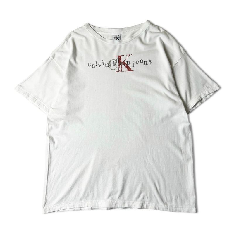  90s USA製 Calvin Klein Jeans ロゴ プリント 半袖 Tシャツ XL / 90年代 アメリカ製 カルバンクライン オールド Tシャツ