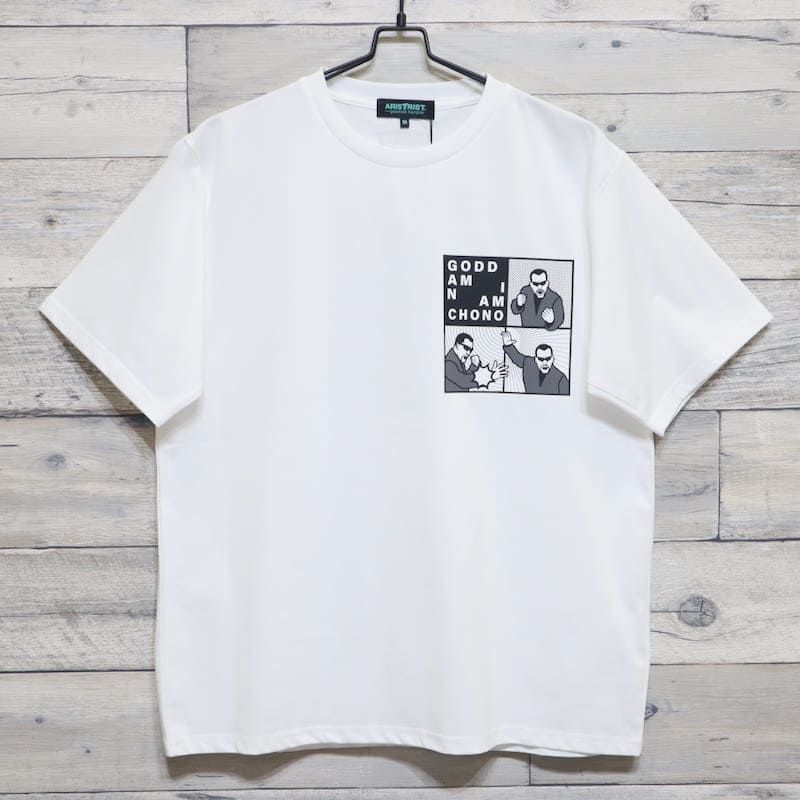 新品 メンズ ARISTRIST アリストトリスト 蝶野 正洋 半袖 Tシャツ 半袖Tシャツ ティーシャツ プロレス イラスト 4コマ プリント ビンタ ガッデム ユニセックス レディース 笑ってはいけない 白 ホワイト黒 ブラック