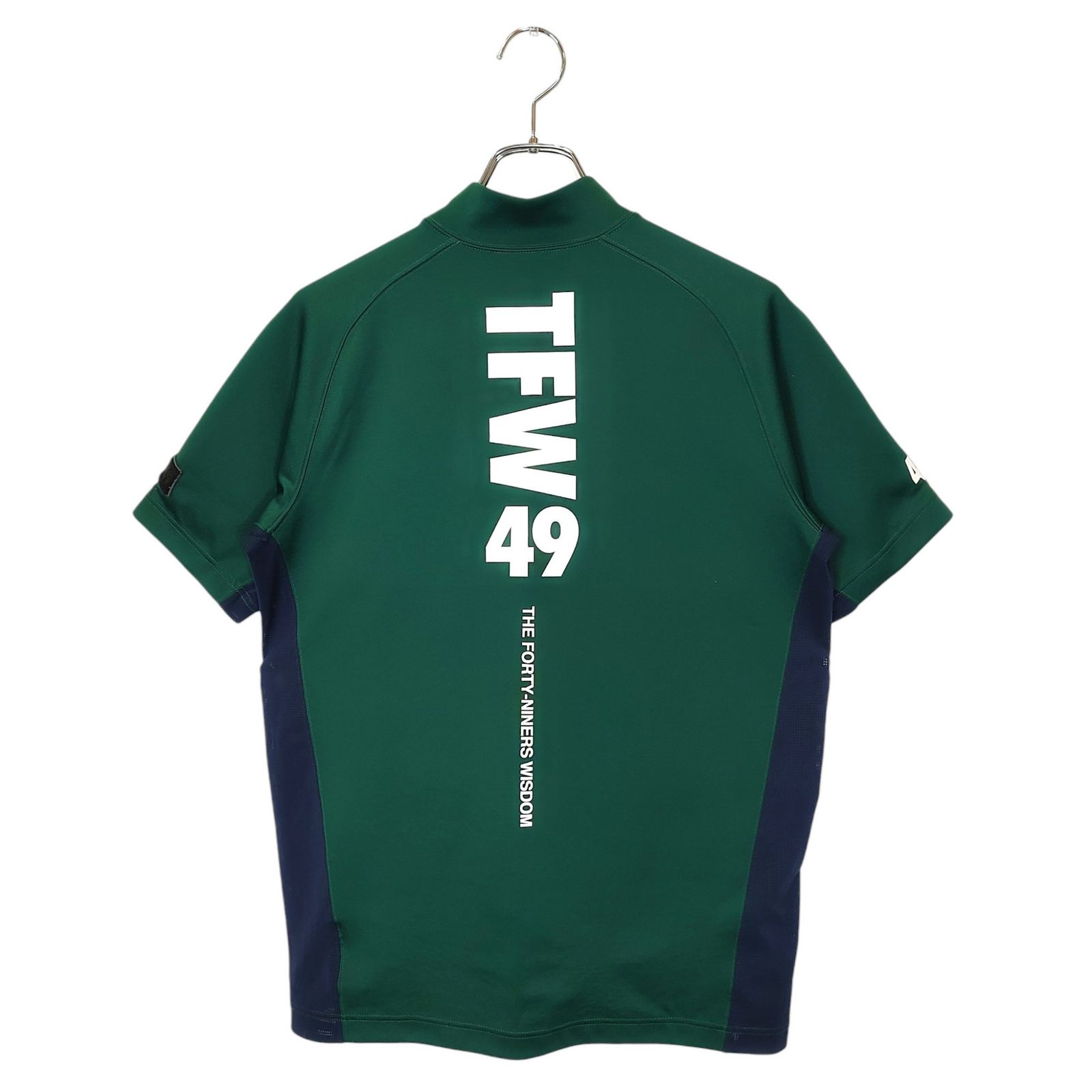 TFW49 ティーエフダブリュー ゴルフ 23AW SIDE MESH MOCK NECK サイドメッシュ 半袖 モックネック Tシャツ T102320006 M グリーン ネイビー メンズ