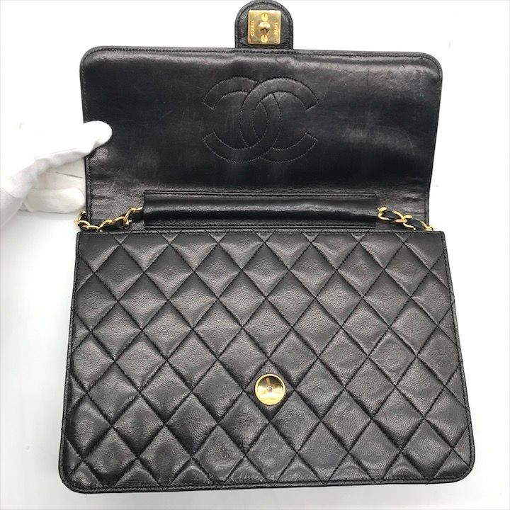 シャネル ココマーク マトラッセ プッシュロック チェーンショルダーバッグ ラムスキン レディース CHANEL 【1-0264485】 CHANEL - シャネル ココマーク マトラッセ プッシュロック チェーン