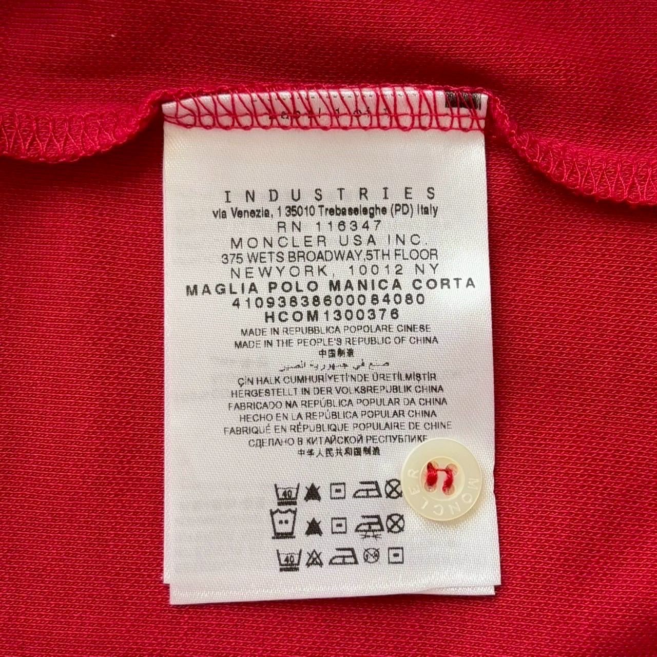 未使用 MONCLER モンクレール ポロシャツ 赤 MAGLIA POLO MANICA