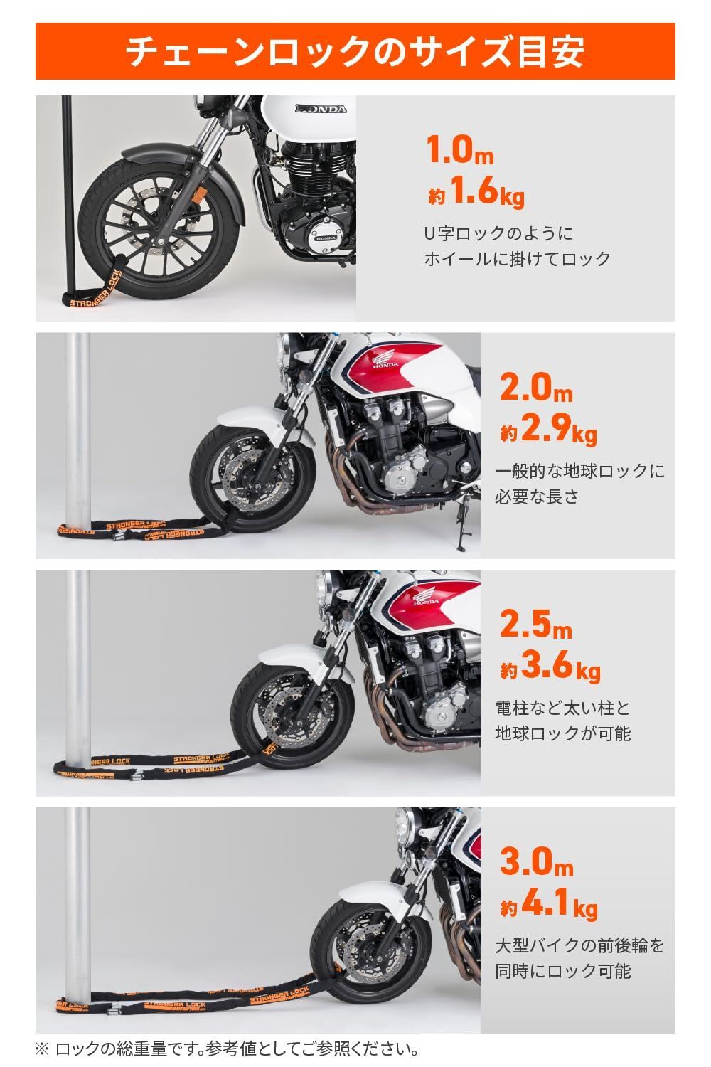 φ8mmスチール合金製 ディスクロック対応