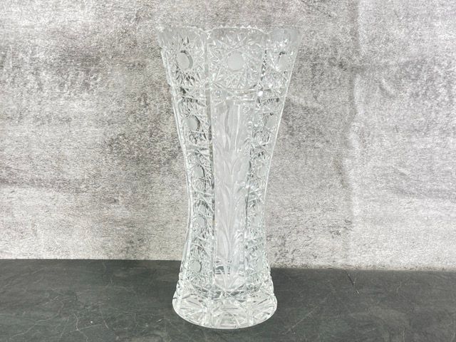美品 切子花瓶 2点セット 【中古】ポロニア花瓶 ポーランド