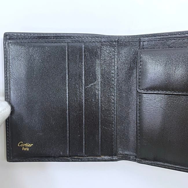 美品】Cartier パシャ 札入れ 二つ折り財布 長財布 レザー ブラック