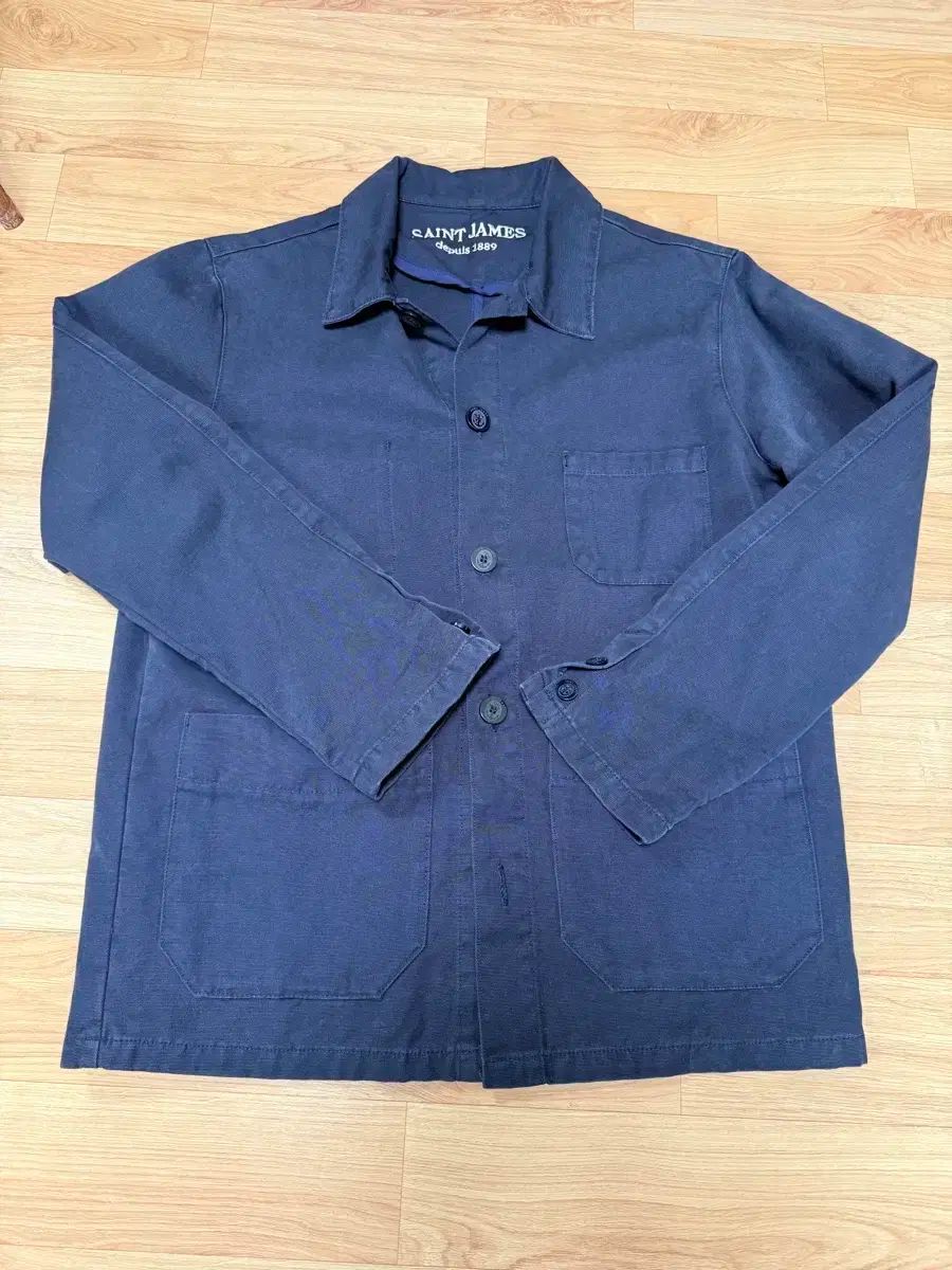 セントジェームス　フレンチワークジャケット DEAD STOCK】60s French Navy S.N.C St James Ink Blue Work