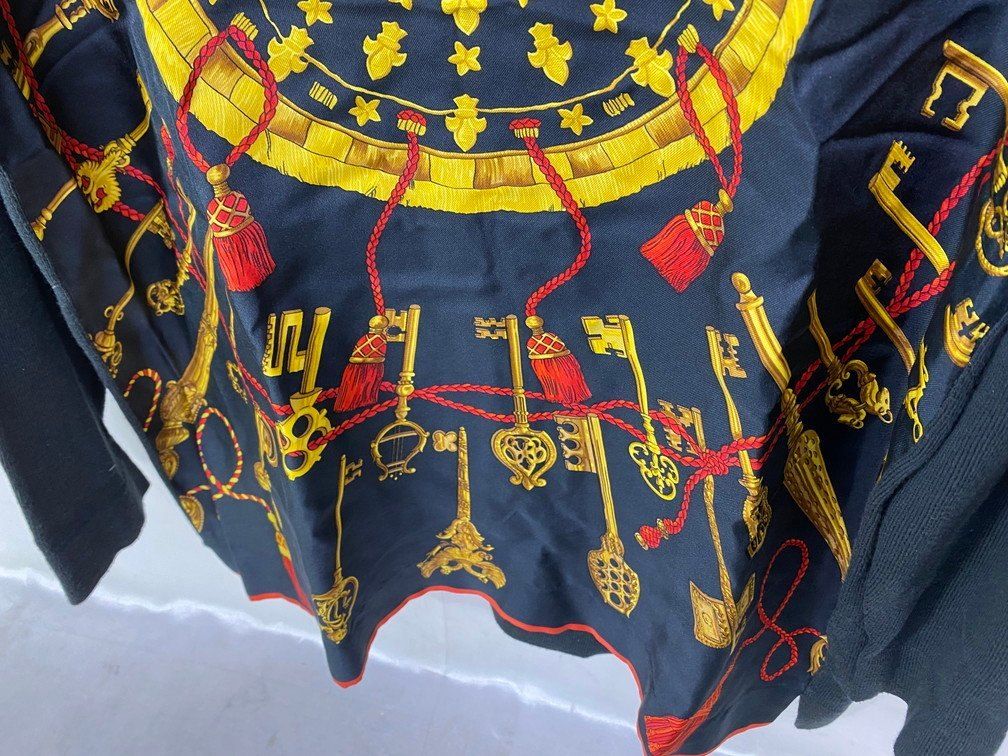 Herms エルメス イタリア製 カシミヤニット切替 プルオーバー