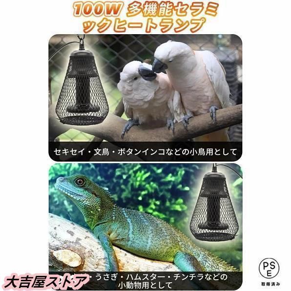 小鳥 ヒーター 暖房 爬虫類 保温球 保温電球カバー付 100W鳥