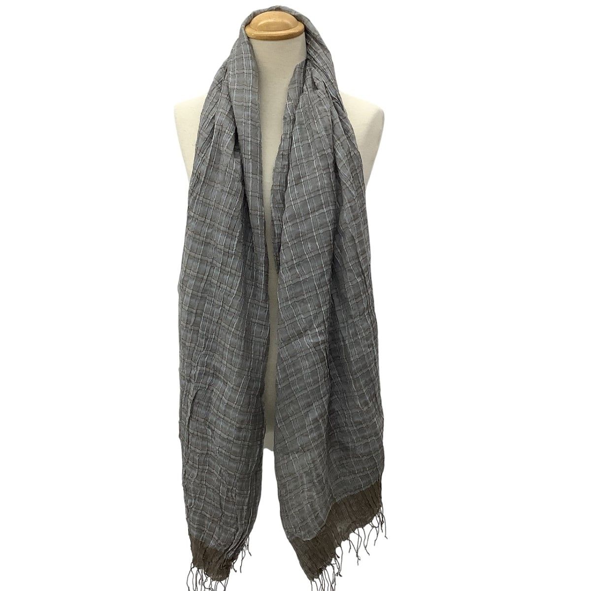 新品未使用☆エトロ 毛＆絹 特大判スクエアスカーフ グレー、ベージュ