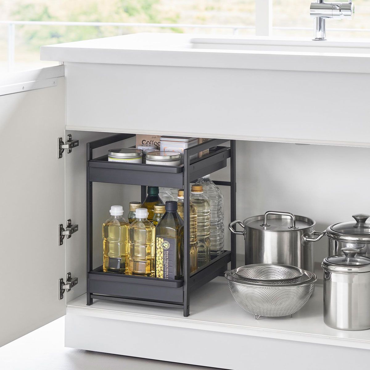 木製ラック ナチュラルウッド 3引き出し付き 447408-2.jpg ナチュラル