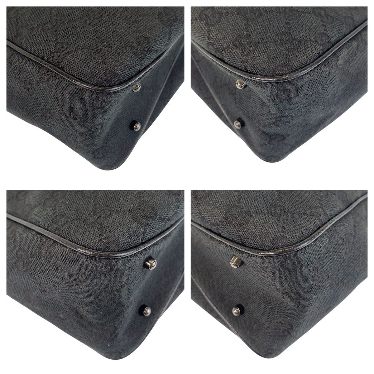 美品 GUCCI グッチ ブラック 黒 シルバー金具 GGキャンバス/レザー  