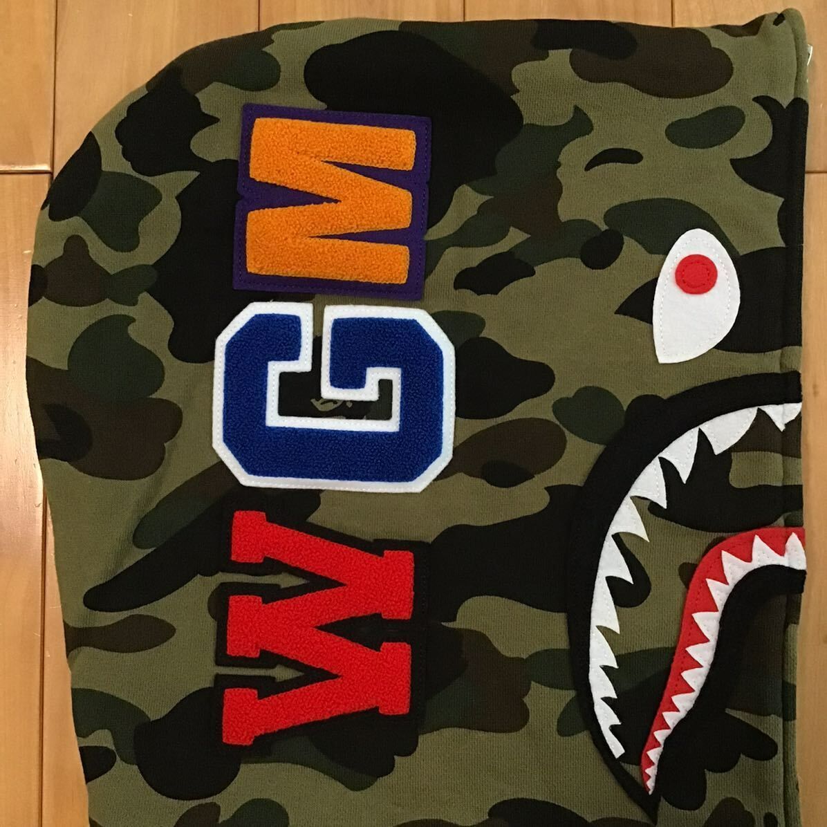 ☆XL☆ Crazy face tiger shark full zip hoodie 1st camo a bathing
