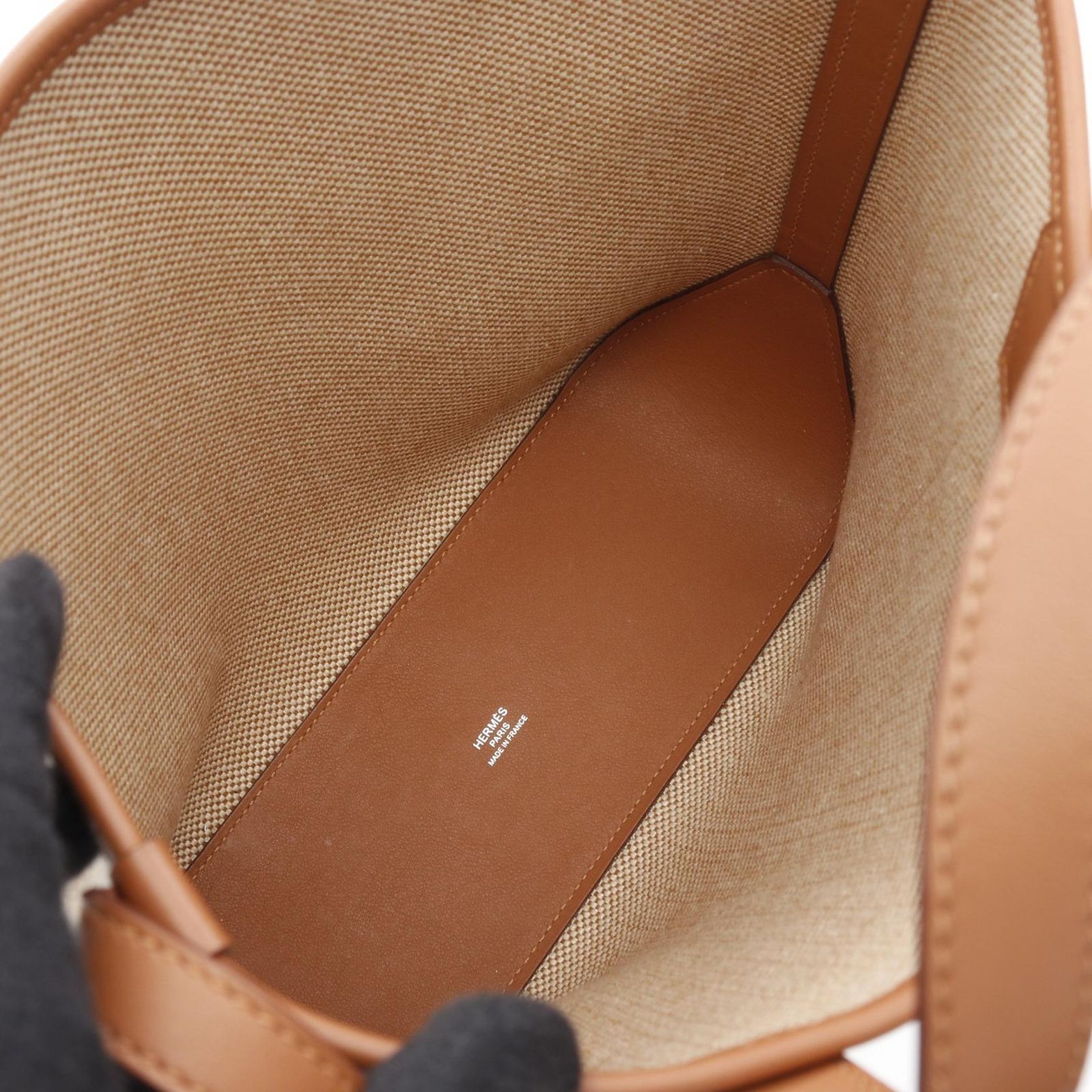 エルメス HERMES トートバッグ HアンビエPM エクリュ ゴールド