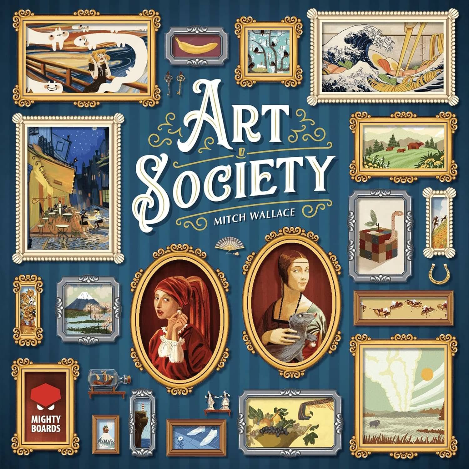 ボードゲーム Art Society アートソサエティ Mighty Boards社 戦略的 オークション タイル配置 19世紀後半 英語版 日本語説明書なし