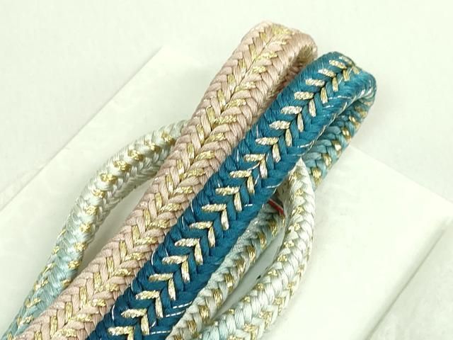 平和屋本店■極上 有職組紐道明 帯締め　冠組　波の緒　金糸　宮内庁御用　国立博物館御用　東京芸術大学御用　逸品　未使用　DZAA11048kh5 平和屋本店□極上 有職組紐道明 帯締め 冠組 波の緒 金糸 宮内庁御用