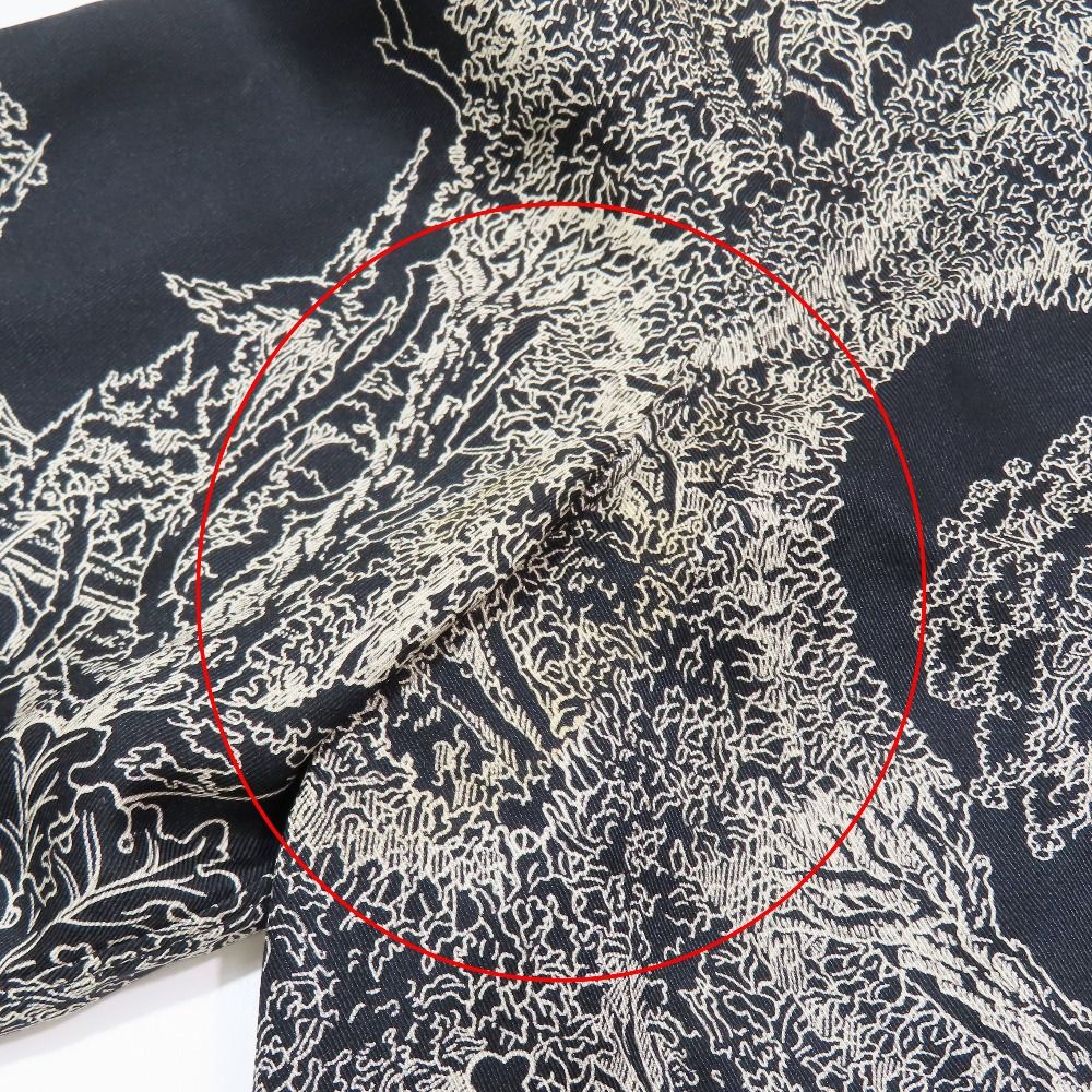 良品 HERMES エルメス シアー シルクシャツ ブラウス 長袖 総柄 カットソー シースルー 切替 34 ブラック グレー レディース 古着 中古 良品 HERMES エルメス シアー シルクシャツ ブラウス 長袖 総柄