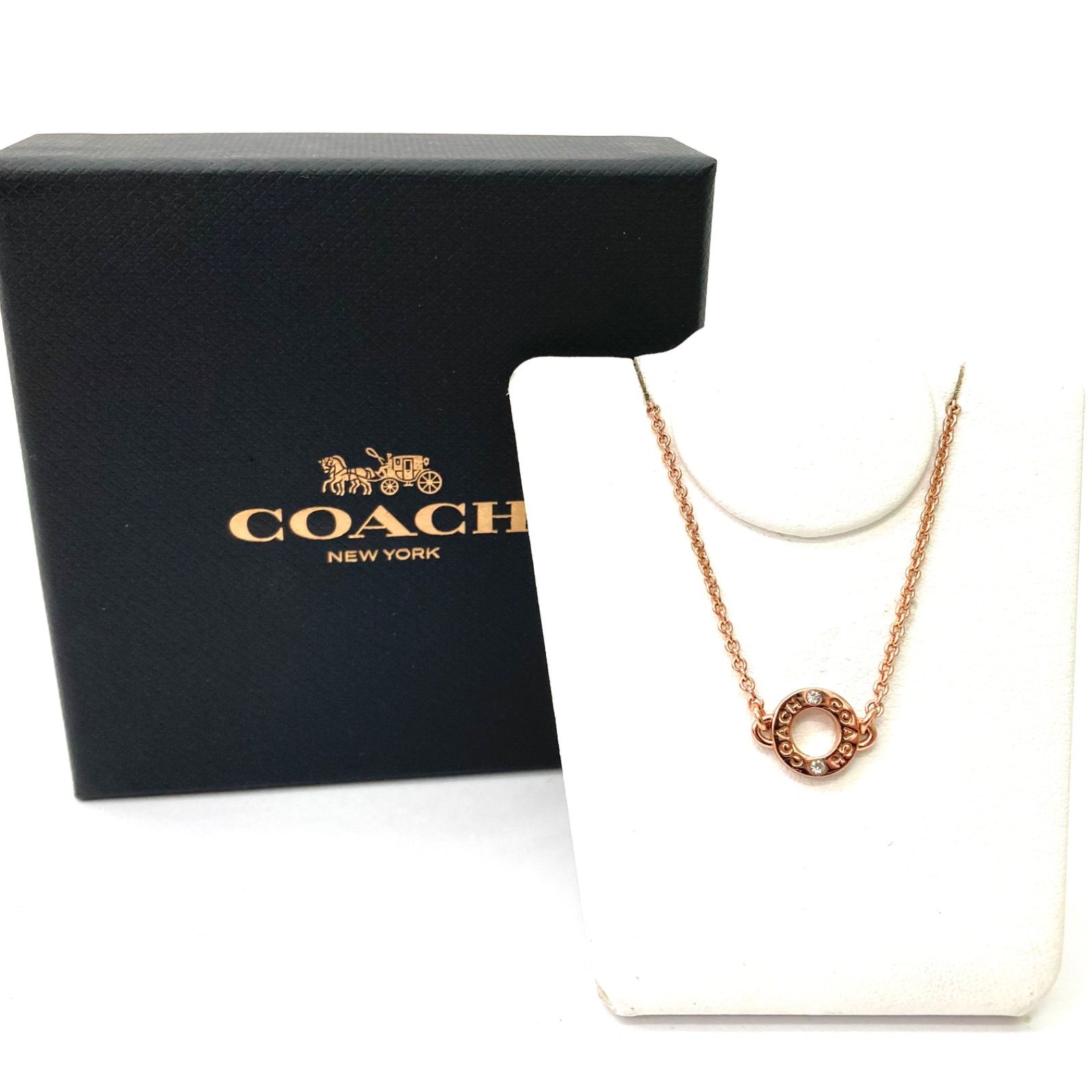 COACH ネックレス ゴールドカラー ストーン付き COACH】コーチ ネックレス ゴールドカラー ストーン アクセサリー