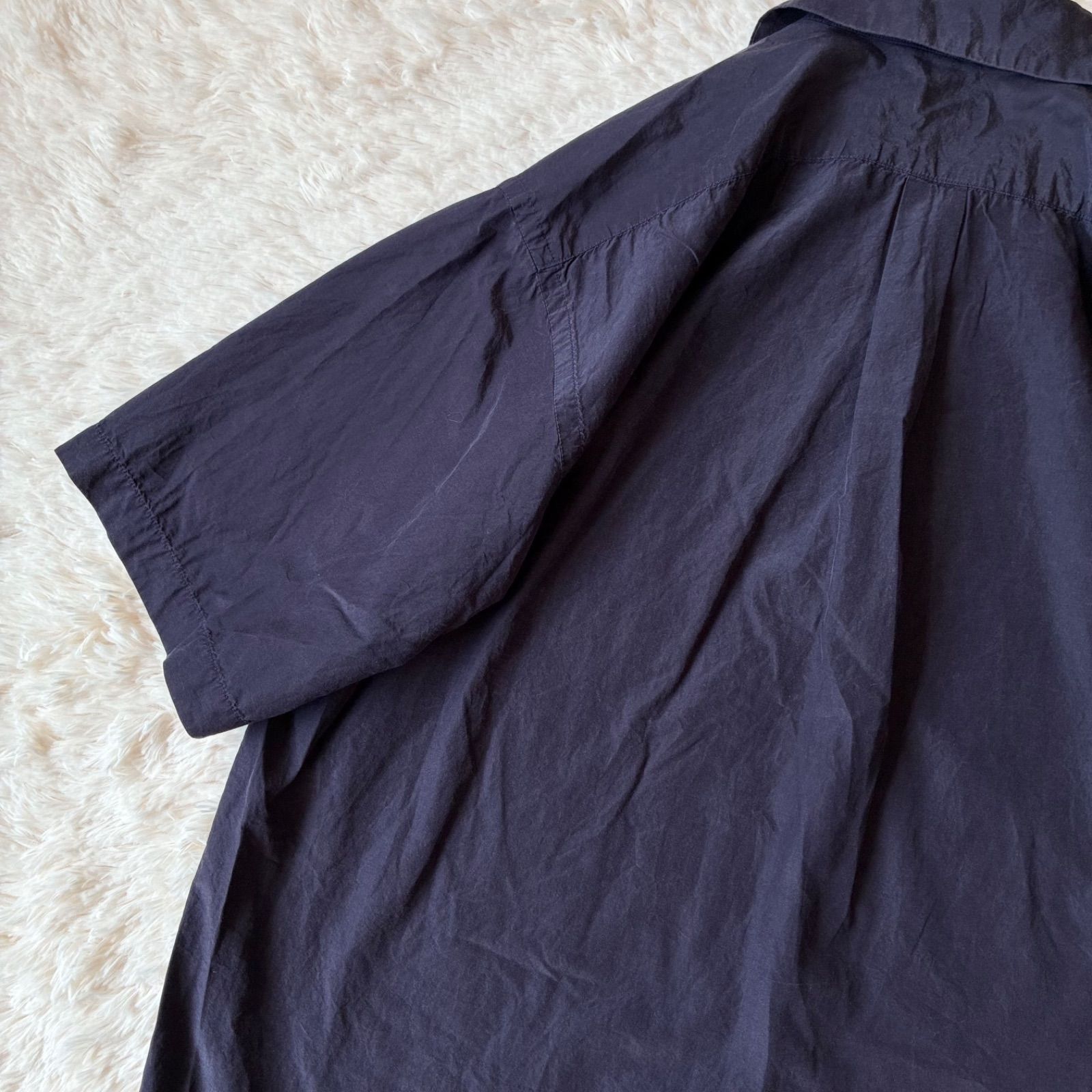 なん scye サイ 2017S/S シルクコットンオープンカラーシャツ Scye サイ 美品 コットンシルクシャツ S/S 1117-31082 オープンカラー