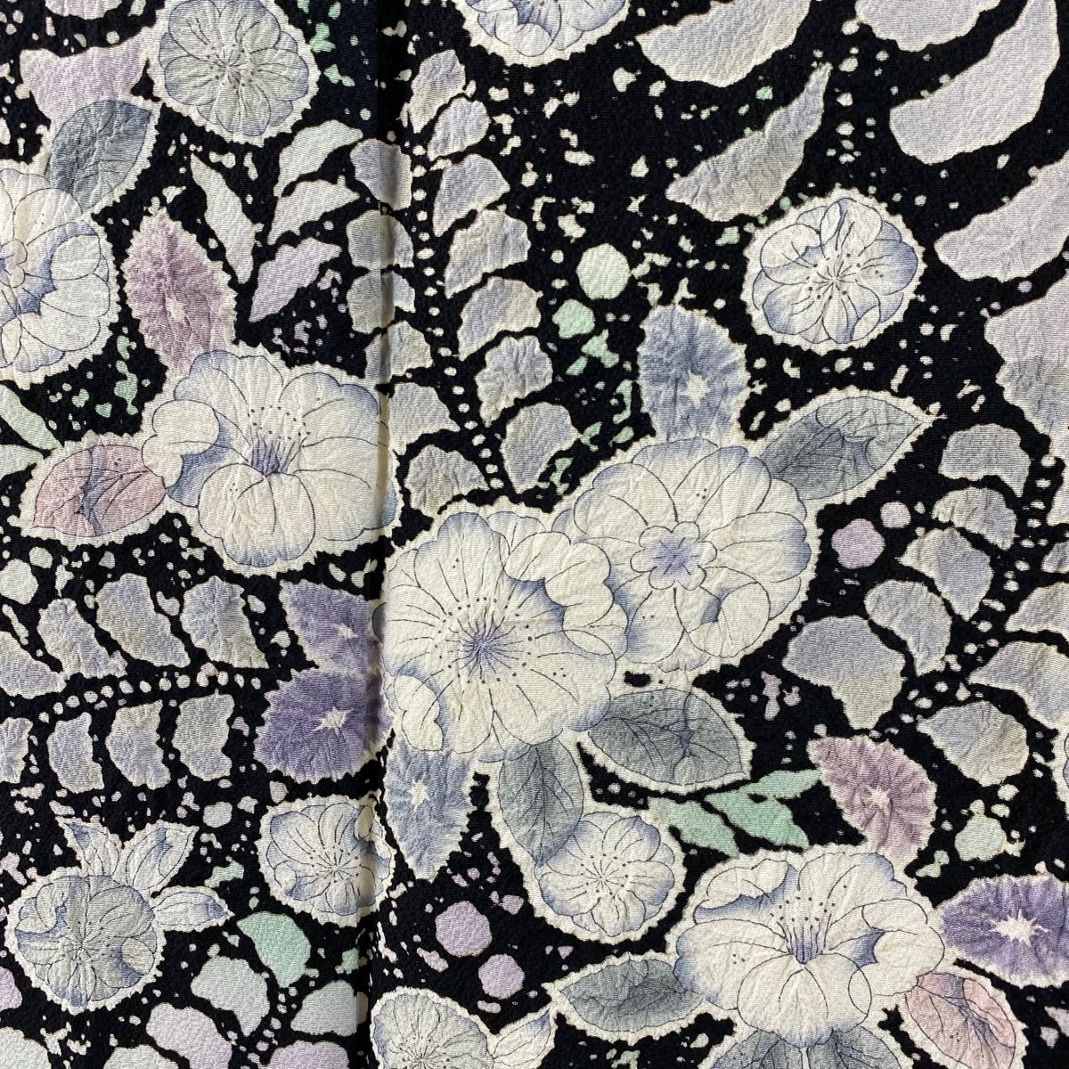 訪問着 正絹 辻が花模様 身丈154cm 裄丈63cm 訪問着 良品 リサイクル