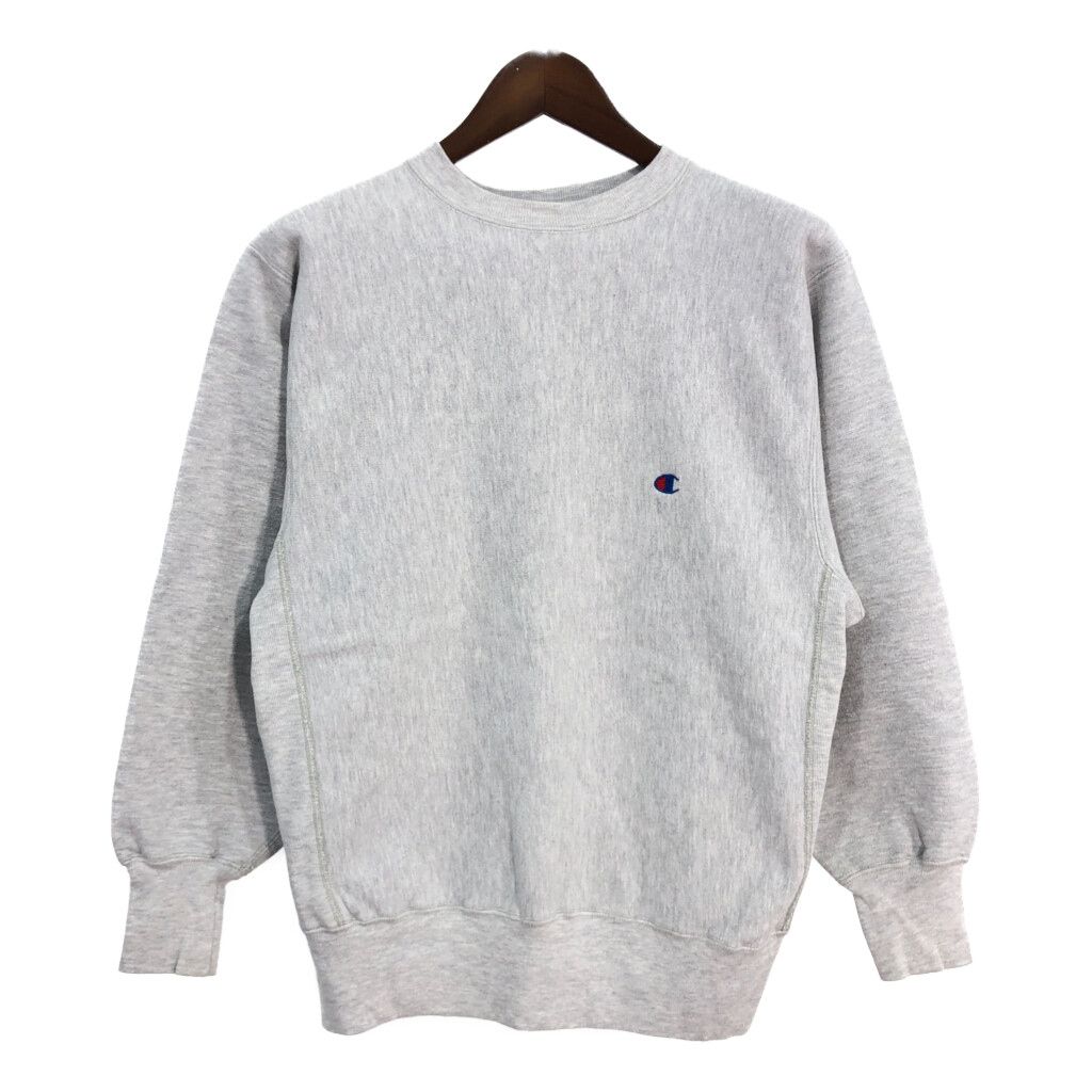 90年代 Champion チャンピオン REVERSE WEAVE リバースウィーブ スウェット ワンポイントロゴ グレー メンズ LARGE 古着 T7124