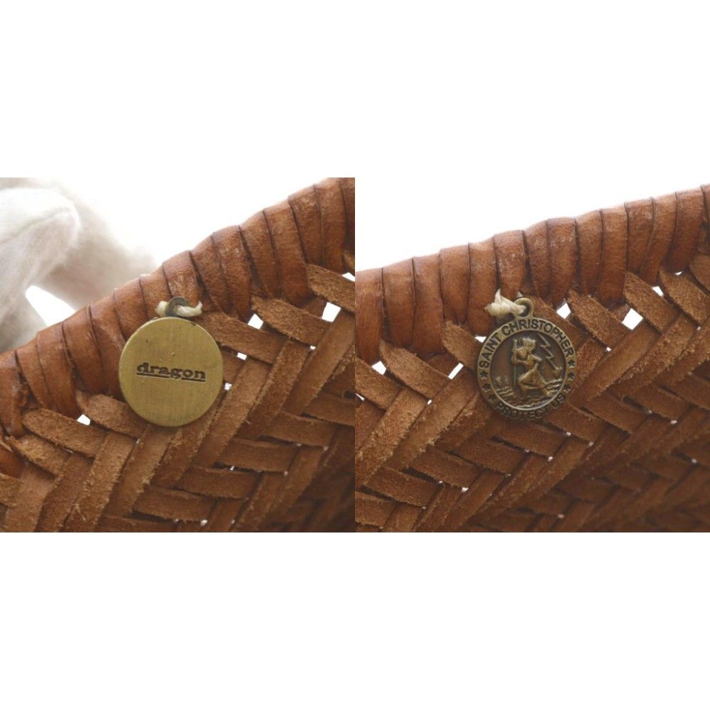 ドラゴン DRAGON かごバッグ ハンドバッグ 編み込み レザー ブラウン YO3 DECORATOM_COM_BR