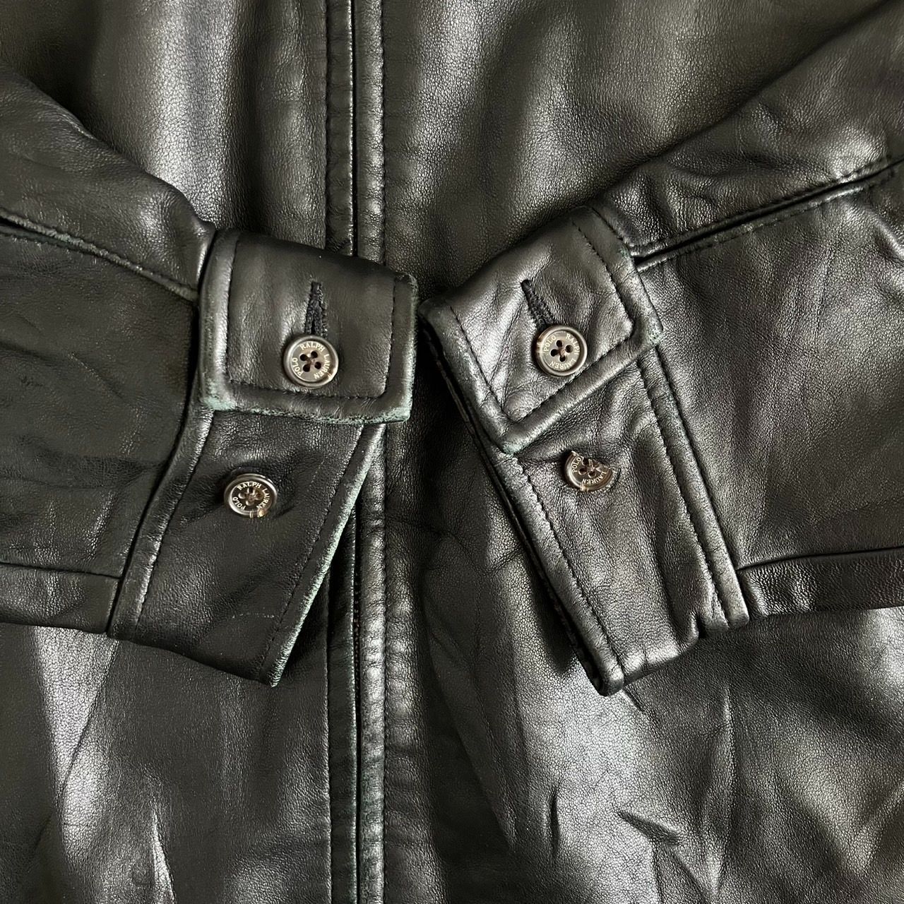 希少 ポロ ラルフローレン XXL レザージャケット 黒 ジップ