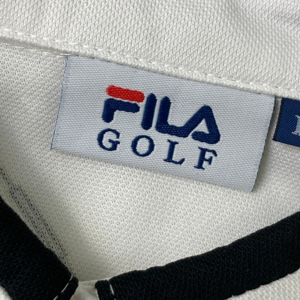 サイズ：L FILA GOLF フィラゴルフ 半袖ワンピース 総柄 ホワイト系