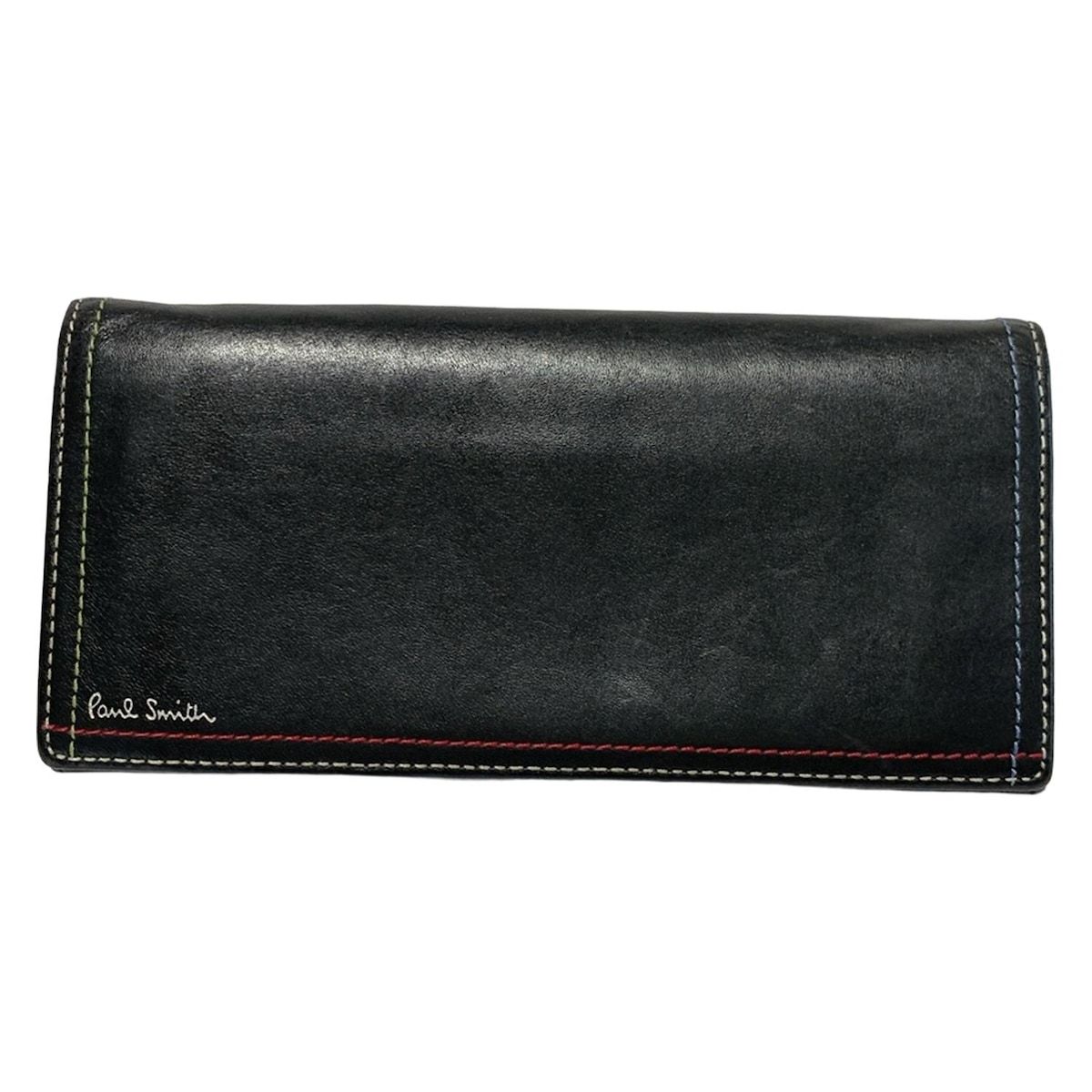 PaulSmith ポールスミス 長財布 - 黒×レッド×マルチ レザー